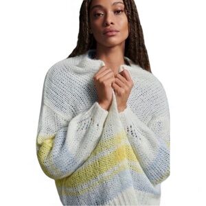 Anthropologie NWOT Florence Soft Knit Cardigan - Cream, Blue, Yellow